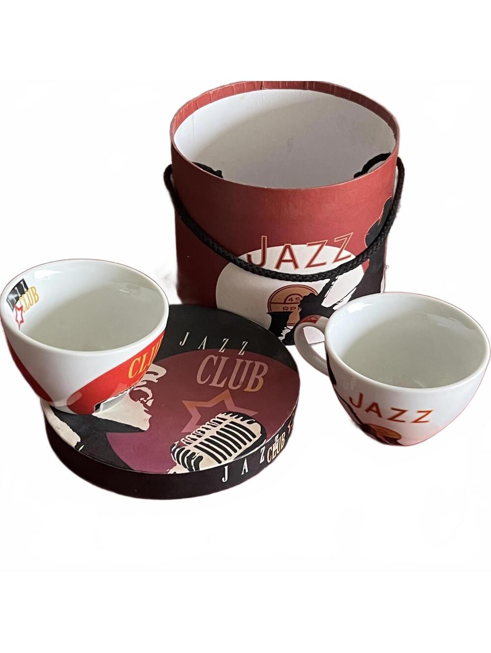 Jazz Club Ceramic Coffee Mugs Set with Decorative Box
